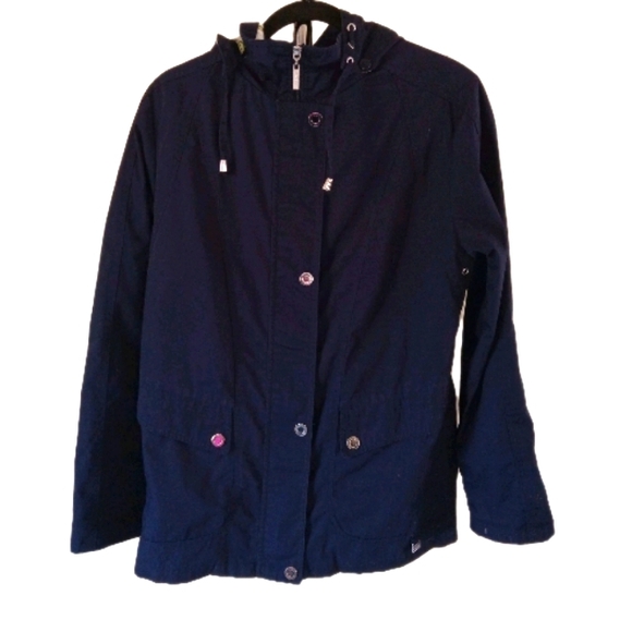 Mackintosh Jackets & Blazers - Mackintosh New England Navy Hooded Rain Coat Small
